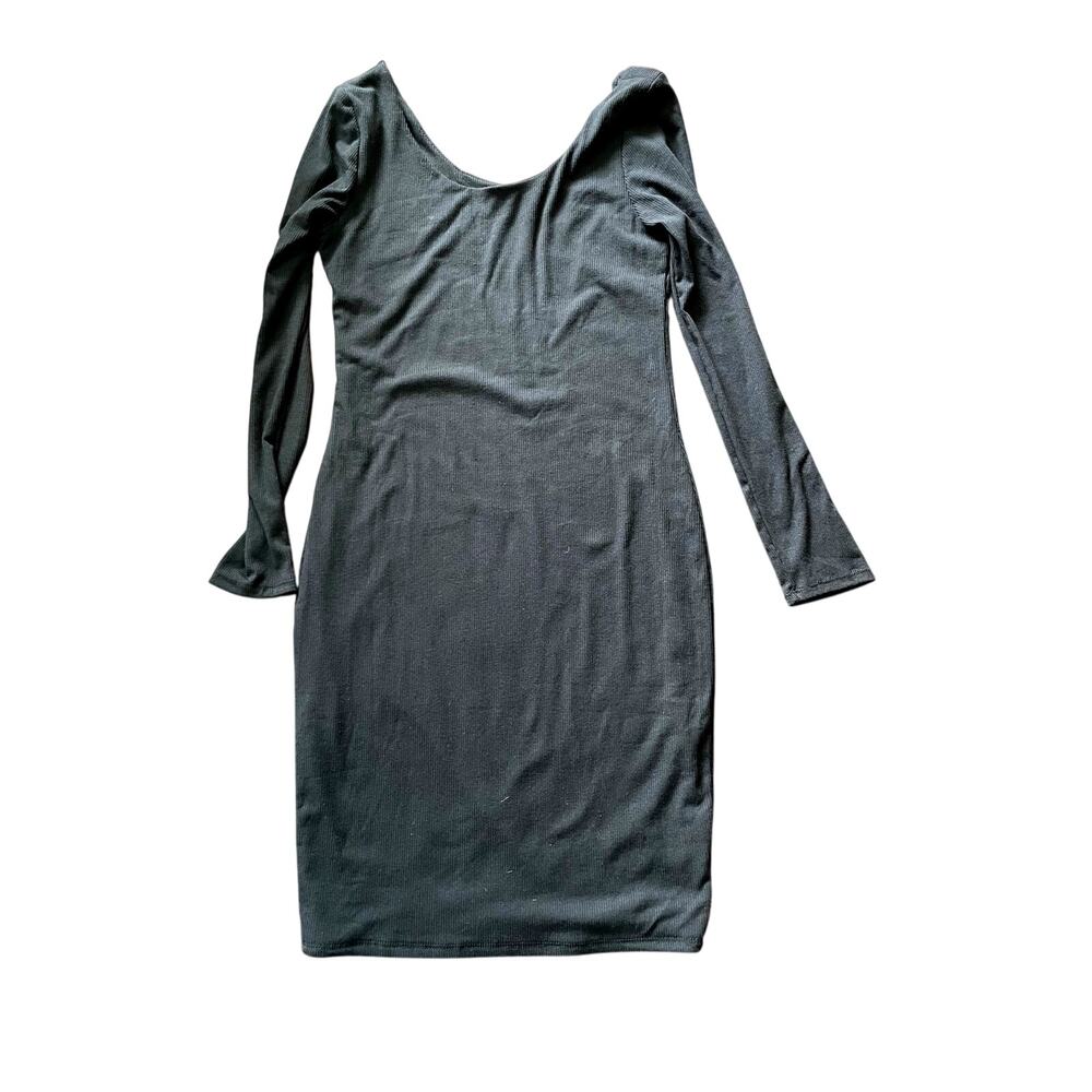 HEART & HIPS, SIZE M, BLACK, RIBBED, BODY CON, MINI DRESS